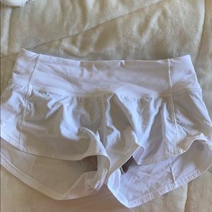 White lululemon shorts! NEVER WORN BEFORE!!